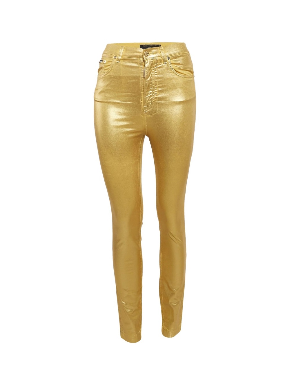 Dolce & Gabbana Metallic Gold Skinny Jeans - Women